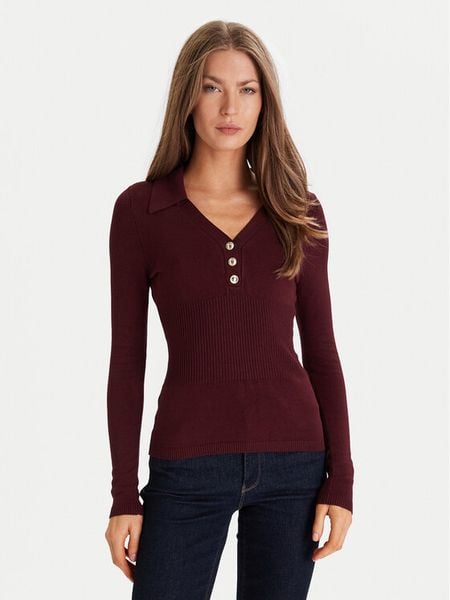Morgan Sweter 252-MBANOU Bordowy Slim Fit. Czerwone swetry Morgan, xs, bez wzorów, z wiskozy, bez ramiączek. Za 160.99 zł.