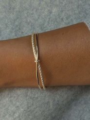 DI GIORGIO Pozłacana bransoletka z cyrkoniami rozmiar: onesize. Żółte bransoletki DI GIORGIO, z cyrkonią, pozłacane. Za 323.50 zł.