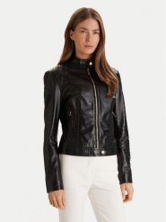 Marciano Guess Kurtka skórzana 6RGL09 7133A Czarny Regular Fit. Czarne kurtki Marciano Guess, z aplikacjami, ze skóry, bez kaptura. Za 1,989.00 zł.