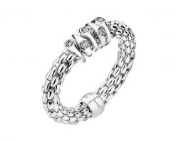 Pierścionek FOPE FLEX'IT z białego złota z brylantami - 0,07 ct - próba 750. Białe pierścionki Fope, z brylantem, złote. Za 11,590.00 zł.