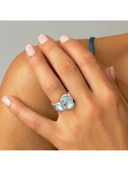 Les Petites Précieuses Srebrny pierścionek z topazem rozmiar: 58. Szare pierścionki Les Petites Précieuses, z topazem, srebrne. Za 192.95 zł.