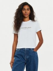 Calvin Klein Jeans T-Shirt Institutional J20J224914 Biały Regular Fit. Białe t-shirty Calvin Klein Jeans, l, bez wzorów, z bawełny, bez kołnierzyka, bez ramiączek. Za 119.99 zł.
