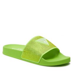 Klapki Guess. Zielone klapki Guess, z aplikacjami, bez obcasa. Za 239.99 zł.