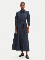 Marella Sukienka jeansowa Tartufo 2513221034 Granatowy Regular Fit. Niebieskie sukienki Marella, bez wzorów, z bawełny, bez kołnierzyka, bez ramiączek. Za 789.99 zł.