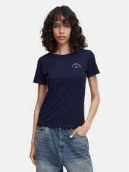HUGO T-Shirt Deloris 5 50571074 Granatowy Regular Fit. Niebieskie t-shirty Hugo, xs, bez wzorów, z bawełny, bez kołnierzyka, bez ramiączek. Za 254.99 zł.