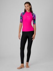 4F Legginsy do pływania damskie - czarne S. Czarne legginsy 4f, s, bez wzorów, z materiału, długie. Za 129.99 zł.