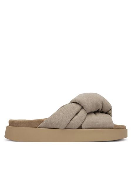 Inuikii Klapki Oversized Linen Knot 1004.003.0171.250 Beżowy. Brązowe klapki Inuikii, bez wzorów, z materiału, bez obcasa. Za 599.99 zł.