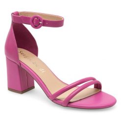 Sandały Sergio Bardi. Czerwone sandały Sergio Bardi, bez wzorów, bez obcasa, na słupku, bez zapięcia. Za 269.99 zł.