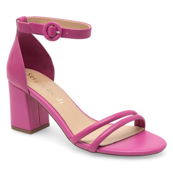 Sandały Sergio Bardi. Czerwone sandały Sergio Bardi, bez wzorów, bez obcasa, na słupku, bez zapięcia. Za 269.99 zł.