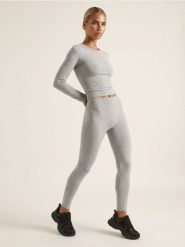 Legginsy push up Active z wiskozą - szary. Szare legginsy Sinsay, l, bez wzorów, z wiskozy, na fitness i siłownię. Za 39.99 zł.