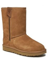 UGG Botki "Classic Short Bailey Zip" w kolorze jasnobrązowym z wełny jagnięcej rozmiar: 37. Brązowe botki UGG, bez wzorów, z materiału, bez obcasa, bez zapięcia. Za 937.95 zł.