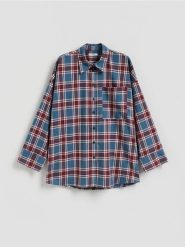 Koszula w kratę - wielobarwny. Koszule Reserved, l, bez wzorów, z tkaniny, bez kołnierzyka, bez ramiączek. Za 159.99 zł.