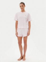 Tommy Hilfiger Piżama UW0UW05912 Różowy Regular Fit. Czerwone piżamy TOMMY HILFIGER, bez wzorów, z bawełny, bez ramiączek. Za 229.99 zł.