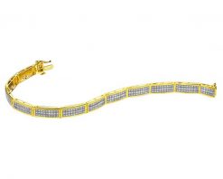 Bransoletka z żółtego złota z diamentami - 18 cm - 0,90 ct - próba 585. Żółte bransoletki Apart, z diamentem, złote. Za 18,590.00 zł.