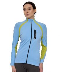 Bluza dresowa termoaktywna rozpinana damska Brubeck ACTIVE PRO. Niebieskie bluzy Brubeck, s, bez wzorów, z dresówki, bez kaptura. Za 299.00 zł.