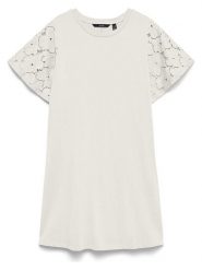 Vero Moda Sukienka w kolorze białym rozmiar: L. Białe sukienki Vero Moda, na co dzień, l, bez wzorów, z bawełny, bez kołnierzyka, bez ramiączek, mini, proste. Za 98.95 zł.