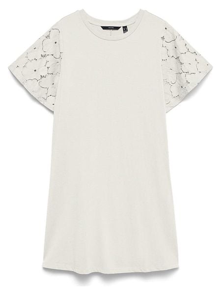 Vero Moda Sukienka w kolorze białym rozmiar: S. Białe sukienki Vero Moda, na co dzień, s, bez wzorów, z bawełny, bez kołnierzyka, bez ramiączek, mini, proste. Za 76.95 zł.