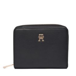 Mały Portfel Damski Tommy Hilfiger. Czarne portfele TOMMY HILFIGER, bez wzorów. Za 259.99 zł.