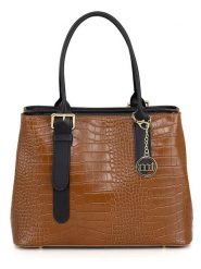 Mia Tomazzi Skórzana torebka "Berengario" w kolorze czarno-jasnobrązowym - 31 x 24 x 11 cm rozmiar: onesize. Brązowe torby na ramię Mia Tomazzi, bez wzorów, z materiału, przez ramię, bez dodatków. Za 347.99 zł.