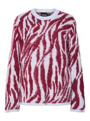 Pieces Sweter "Mynthe" w kolorze błękitno-czerwonym rozmiar: S. Czerwone swetry Pieces, s, bez wzorów, bez ramiączek. Za 130.99 zł.