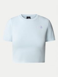 The North Face T-Shirt NF0A55AO Błękitny Cropped Fit. Niebieskie t-shirty The North Face, l, bez wzorów, z bawełny, bez kołnierzyka, bez ramiączek. Za 79.99 zł.