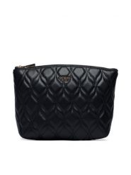 Guess Kosmetyczka Maxine Travel TWQN97 33965 Czarny. Czarne kufry i kosmetyczki Guess, z aplikacjami, ze skóry, bez dodatków. Za 214.99 zł.