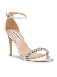 Steve Madden Sandały Brazen-R Sandal SM11002844-02003-751 Srebrny. Szare sandały Steve Madden, bez wzorów, ze skóry, bez obcasa, na szpilce, bez zapięcia. Za 439.99 zł.