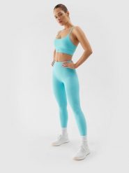4F Legginsy treningowe szybkoschnące damskie - niebieskie XL. Niebieskie legginsy 4f, l, bez wzorów, z dzianiny, z podwyższonym stanem, na fitness i siłownię. W wyprzedaży za 69.99 zł.