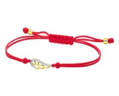 Bransoletka z elementami żółtego złota i diamentami - skrzydło - 0,01 ct - próba 375. Żółte bransoletki Apart, z diamentem, złote. Za 659.00 zł.