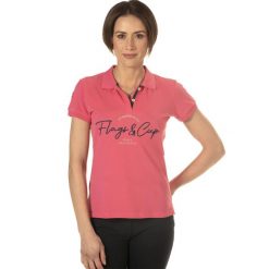 Damska jeździecka koszulka polo Flags&Cup Salta. Czerwone koszulki polo FLAGS&CUP, m, z aplikacjami, z bawełny, bez kołnierzyka, bez ramiączek. Za 248.00 zł.