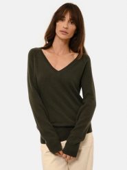 Just Cashmere Kaszmirowy sweter "Phoebe" w kolorze ciemnozielonym rozmiar: M. Zielone swetry Just Cashmere, m, bez wzorów, z kaszmiru, bez ramiączek. Za 423.45 zł.