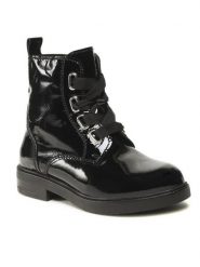 Lasocki Trzewiki WI16-ZOLA-02 Czarny. Czarne botki Lasocki, bez wzorów, z lakierowanej skóry, bez obcasa, na płaskiej podeszwie, bez zapięcia. Za 279.99 zł.