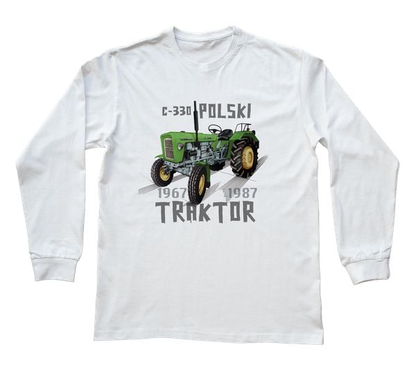 Ursus C-330 — bluzka z długim rękawem (Rozmiar: M (dorosła); Kolor koszulki: biały; Rodzaj nadruku: Ursus C-330). Białe bluzki nikiniki, m, bez wzorów, z bawełny, bez kołnierzyka, bez ramiączek. Za 89.00 zł.