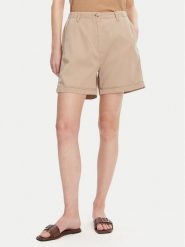 Tommy Hilfiger Szorty materiałowe WW0WW44762 Beżowy Regular Fit. Brązowe szorty TOMMY HILFIGER, bez wzorów, z bawełny. Za 339.99 zł.