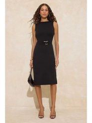 Trendyol Sukienka w kolorze czarnym rozmiar: L. Czarne sukienki Trendyol, l, bez wzorów, bez kołnierzyka, bez ramiączek, mini. Za 86.99 zł.