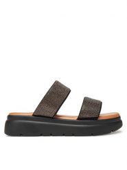 Clara Barson Klapki H3T9409-1 Czarny. Czarne klapki Clara Barson, bez wzorów, z materiału, bez obcasa. Za 119.99 zł.