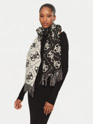 Guess Szal AW5217 VIS03 Czarny. Czarne szaliki Guess, z aplikacjami, z materiału. Za 269.99 zł.