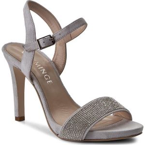Sandały EVA MINGE - Suelo 1T 17SF1372181ES 809. Szare sandały Eva Minge, z aplikacjami, ze skóry, eleganckie, bez obcasa, na obcasie, bez zapięcia. W wyprzedaży za 299.00 zł.