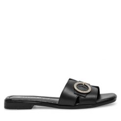 Klapki Lasocki. Czarne klapki Lasocki, bez wzorów, bez obcasa. Za 139.99 zł.