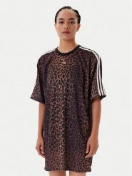 Adidas Sukienka codzienna Leopard JW7311 Brązowy Regular Fit. Brązowe sukienki Adidas, na co dzień, l, bez wzorów, z syntetyku, bez kołnierzyka, bez ramiączek, proste. Za 259.99 zł.