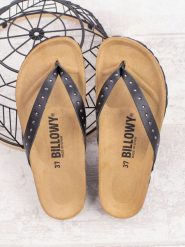 Billowy Skórzane japonki w kolorze czarnym rozmiar: 36. Czarne klapki Billowy, bez wzorów, z otwartym noskiem, bez obcasa. Za 152.99 zł.