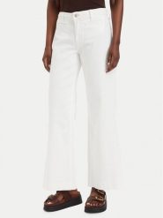Guess Jeansy W6GB15 W1886 Kremowy Wide Leg. Białe jeansy Guess, z aplikacjami. Za 434.99 zł.