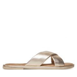 Klapki Tamaris. Żółte klapki Tamaris, bez wzorów, bez obcasa. Za 249.99 zł.