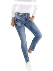 Heine Dżinsy - Slim fit - w kolorze niebieskim rozmiar: 36. Niebieskie jeansy Heine, bez wzorów, z podwyższonym stanem. Za 74.81 zł.