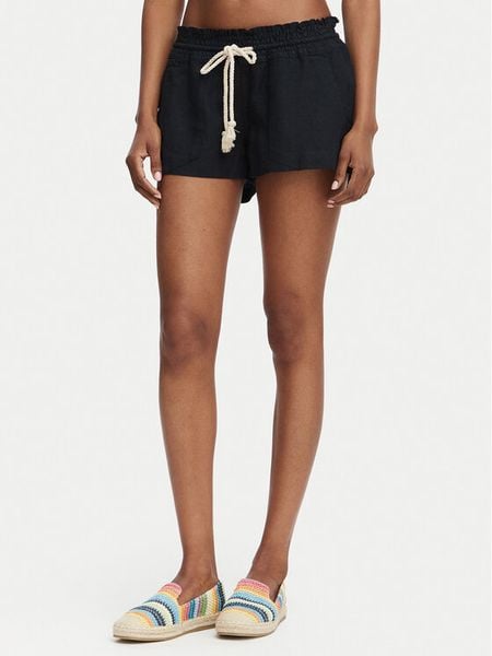 Roxy Szorty materiałowe Oceanside ARJNS03007 Czarny Regular Fit. Czarne szorty Roxy, bez wzorów, z materiału. Za 169.99 zł.