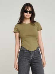 G-Star Koszulka w kolorze khaki rozmiar: XL. Brązowe bluzki G-Star, xl, bez wzorów, z bawełny, retro, bez kołnierzyka, bez ramiączek. Za 100.99 zł.