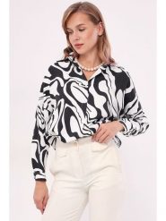 Happiness Istanbul Koszula w kolorze biało-czarnym rozmiar: XL. Białe koszule Happiness Istanbul, xl, bez wzorów, bez kołnierzyka, bez ramiączek. Za 92.42 zł.