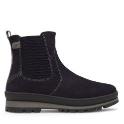 Botki Go Soft. Niebieskie botki GO SOFT, bez wzorów, bez obcasa, na płaskiej podeszwie, bez zapięcia. Za 269.99 zł.