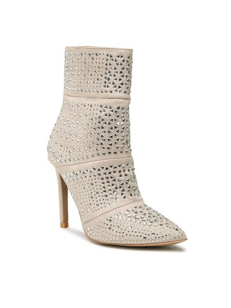 DeeZee Botki H120403-01 Beżowy. Brązowe botki DeeZee, bez wzorów, z materiału, bez obcasa, na szpilce, bez zapięcia. Za 174.99 zł.