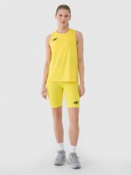 4F Legginsy kolarki treningowe damskie - żółte S. Żółte legginsy 4f, s, bez wzorów, z dzianiny, na fitness i siłownię. Za 109.99 zł.